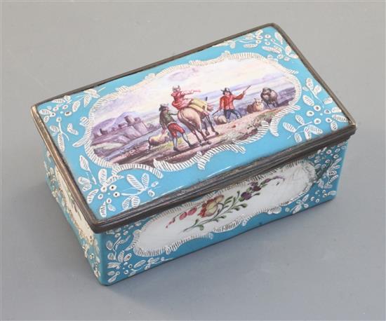 A rectangular enamel casket, French, late 19th century height 3in. width 4.5in.
